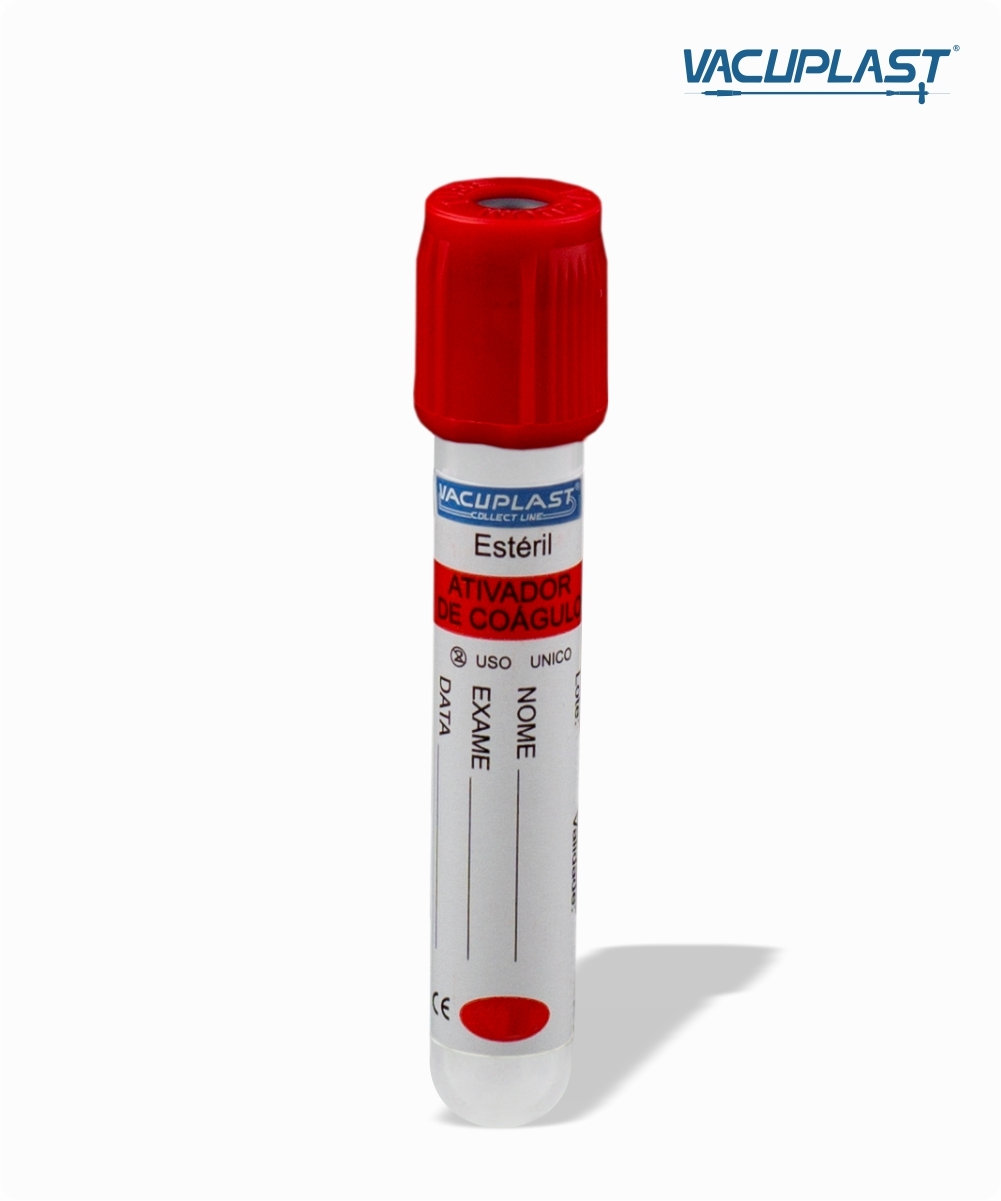 Tubo para coleta de sangue a vácuo com ativador de coágulo  4mL
